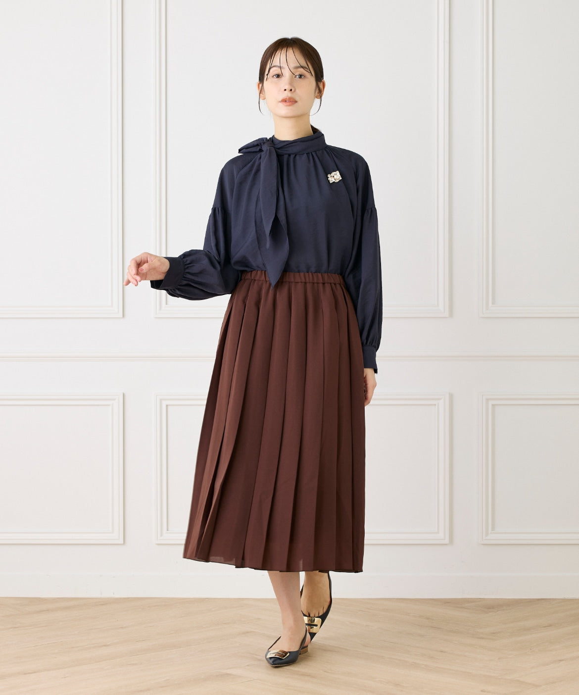 ルスーク Le Souk ボウタイ付きブラウス （チェリーピンク9） チェリーピンク9