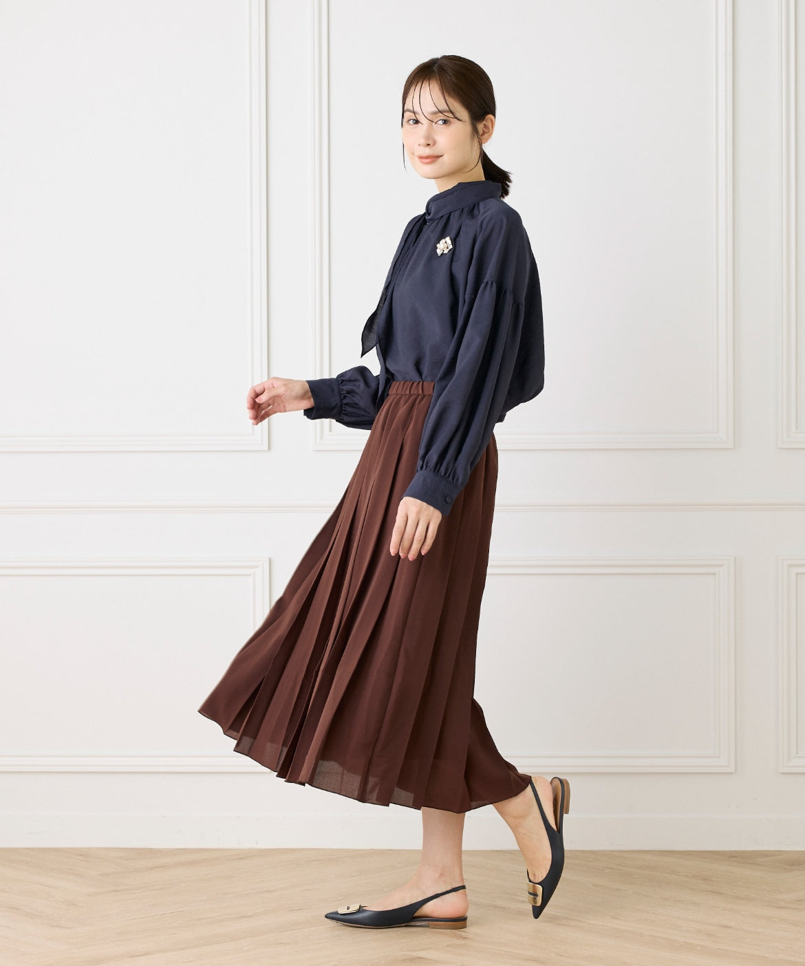 ルスーク Le Souk ボウタイ付きブラウス （チェリーピンク9） チェリーピンク9