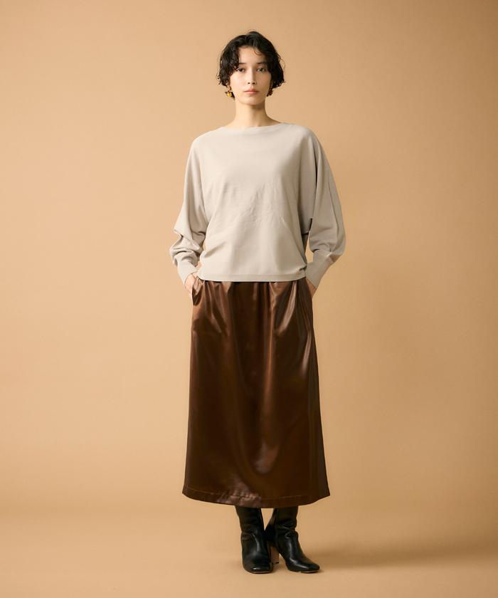 ルスーク Le Souk 《大きいサイズ》ドルマンスリーブニットプルオーバー （ラベンダー7） ラベンダー7