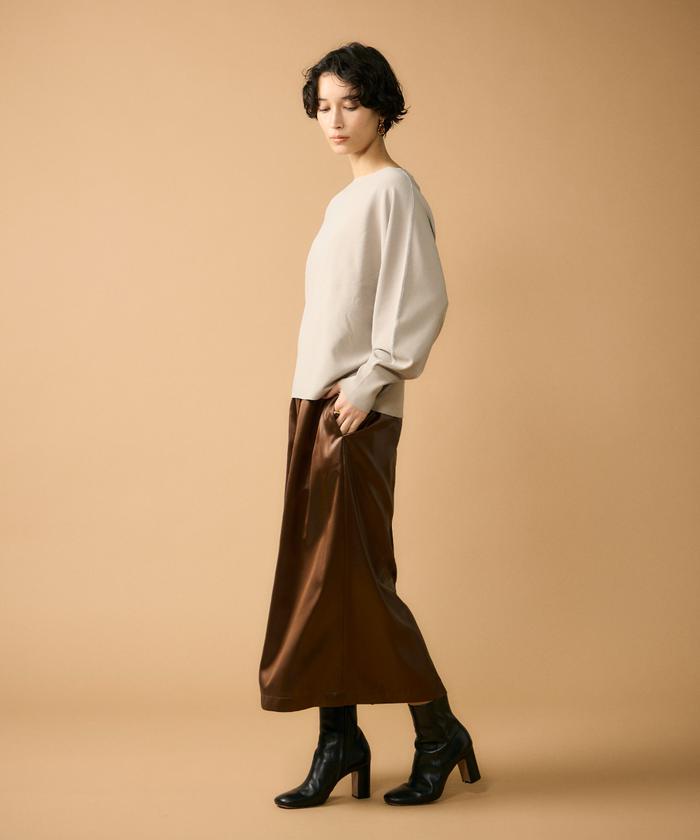 ルスーク Le Souk 《大きいサイズ》ドルマンスリーブニットプルオーバー （ラベンダー7） ラベンダー7