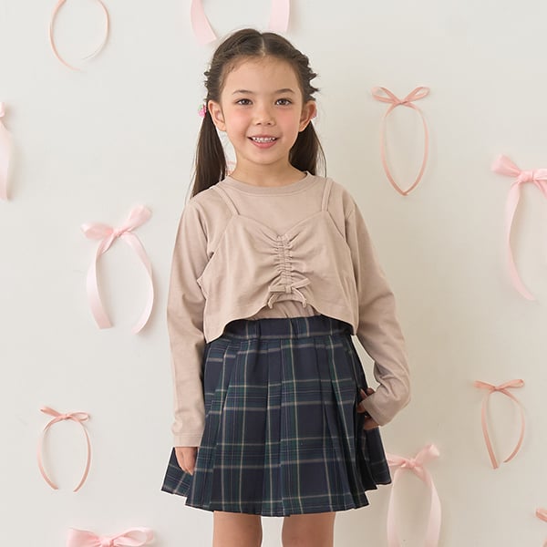 リセマイン Lycee mine 【ソフトコットン】ミニキャミ&シンプルTシャツセット （シナモン） シナモン