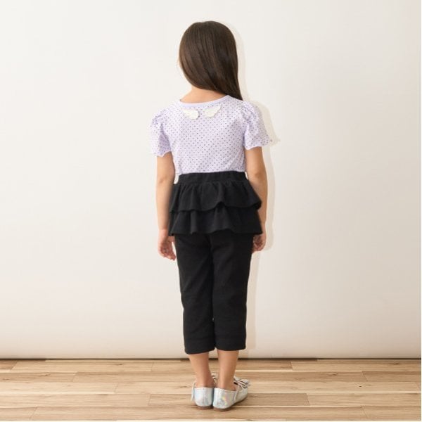リセマイン Lycee mine 【ソフトコットン】ドットプリントミニミニパフ半袖Tシャツ （トップ グレー） トップ グレー