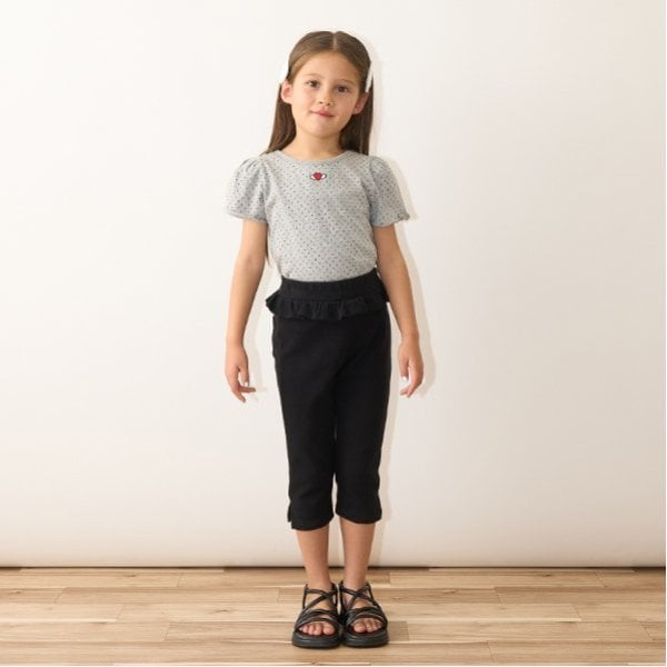 リセマイン Lycee mine 【ソフトコットン】ドットプリントミニミニパフ半袖Tシャツ （トップ グレー） トップ グレー