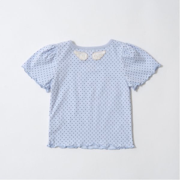 リセマイン Lycee mine 【ソフトコットン】ドットプリントミニミニパフ半袖Tシャツ （トップ グレー） トップ グレー
