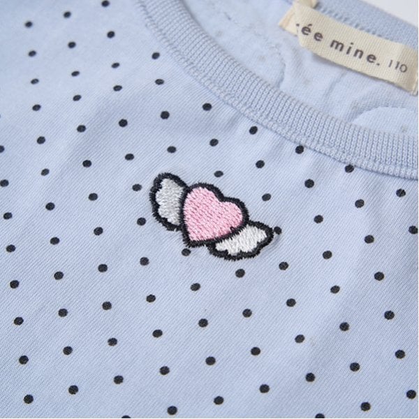 リセマイン Lycee mine 【ソフトコットン】ドットプリントミニミニパフ半袖Tシャツ （トップ グレー） トップ グレー