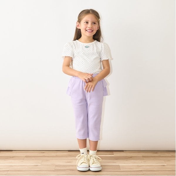 リセマイン Lycee mine 【ソフトコットン】ドットプリントミニミニパフ半袖Tシャツ （トップ グレー） トップ グレー