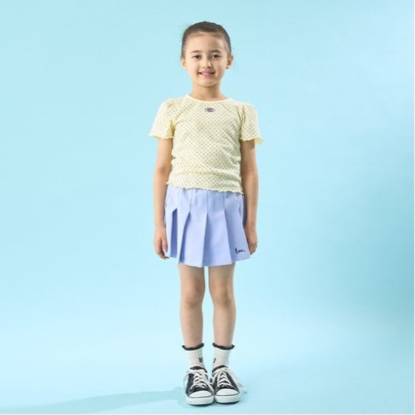 リセマイン Lycee mine 【ソフトコットン】ドットプリントミニミニパフ半袖Tシャツ （トップ グレー） トップ グレー