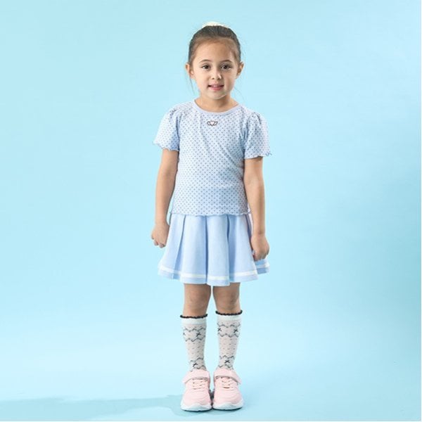 リセマイン Lycee mine 【ソフトコットン】ドットプリントミニミニパフ半袖Tシャツ （トップ グレー） トップ グレー