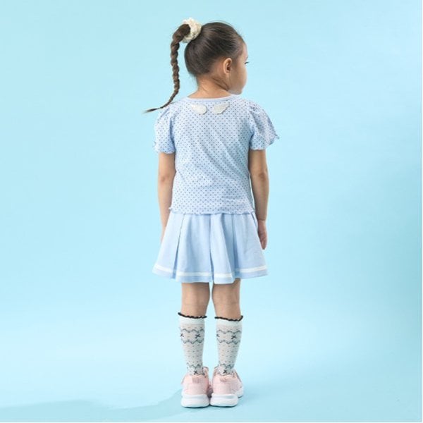 リセマイン Lycee mine 【ソフトコットン】ドットプリントミニミニパフ半袖Tシャツ （トップ グレー） トップ グレー