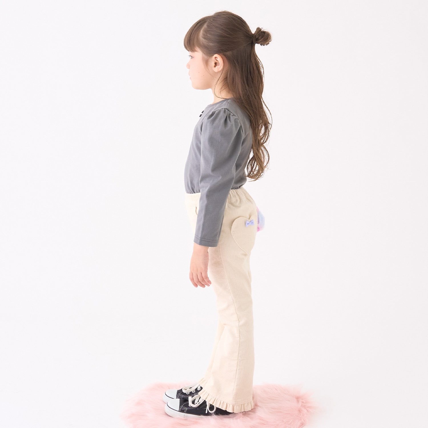 リセマイン Lycee mine 【Lycee mine バレエシリーズ】フリルストレッチフレアパンツ （チャコール） チャコール