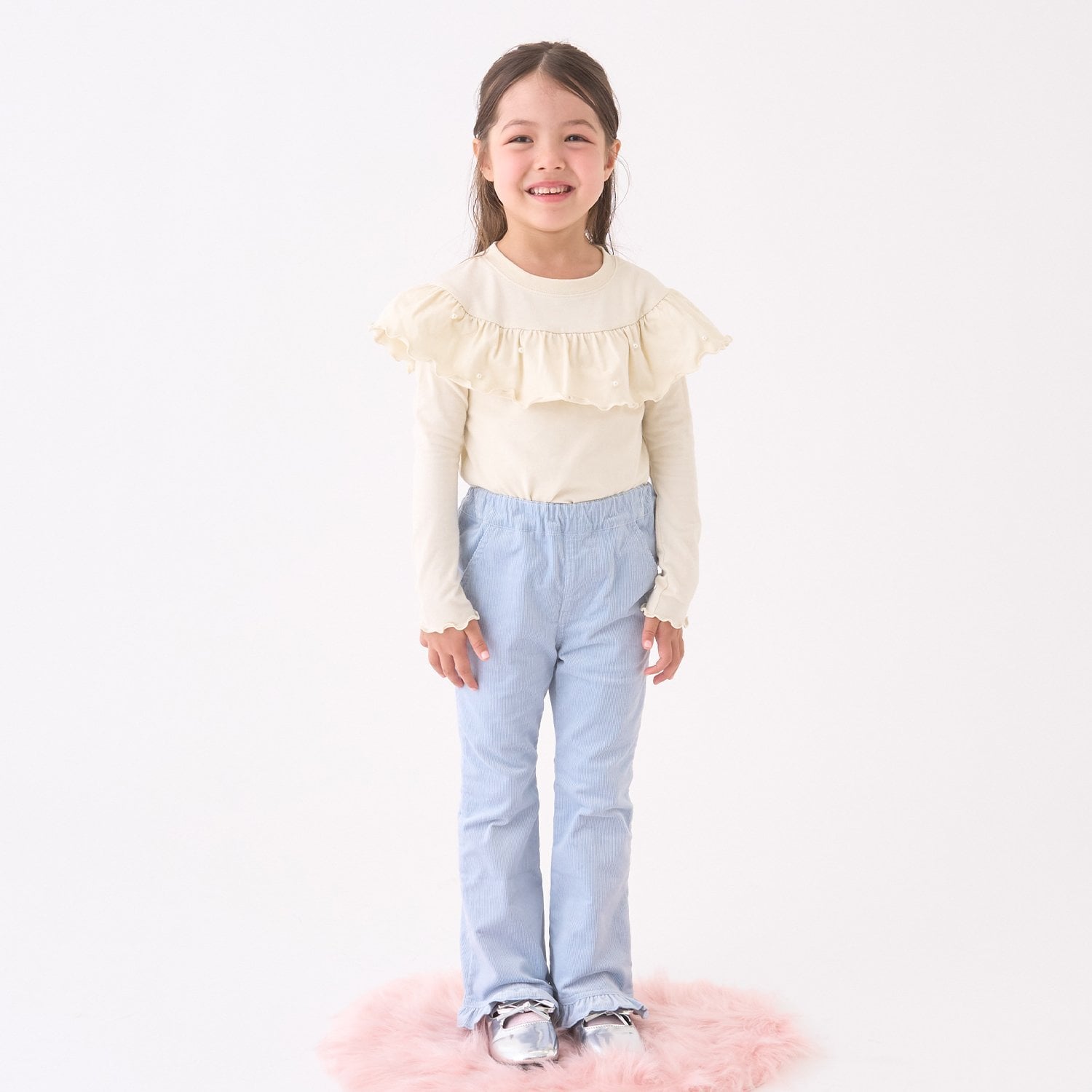 リセマイン Lycee mine 【Lycee mine バレエシリーズ】フリルストレッチフレアパンツ （チャコール） チャコール