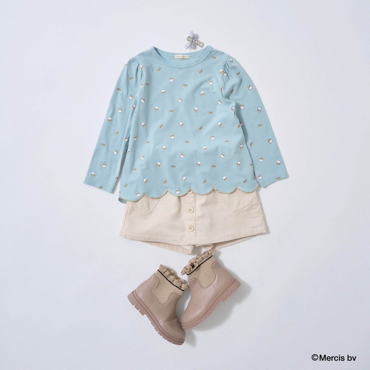 リセマイン Lycee mine 【Miffy】総柄裾スカラップAラインTシャツ （ラベンダー） ラベンダー