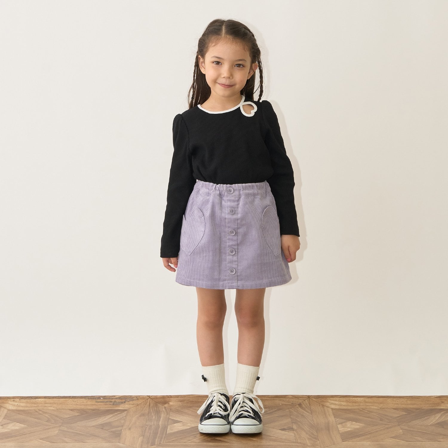 リセマイン Lycee mine バイカラーハートテレコトップス （黒） 黒