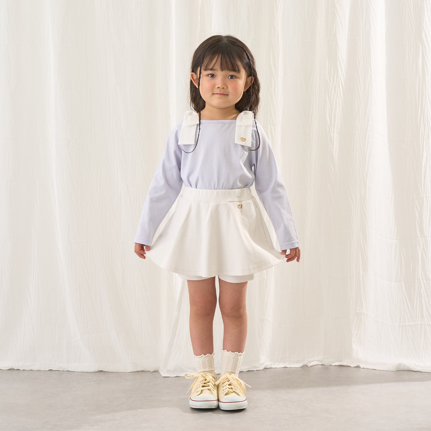 リセマイン Lycee mine 【綿100％】 【速乾・UV・型崩れしない】ボートネック肩リボンTシャツ （ライトピンク） ライトピンク