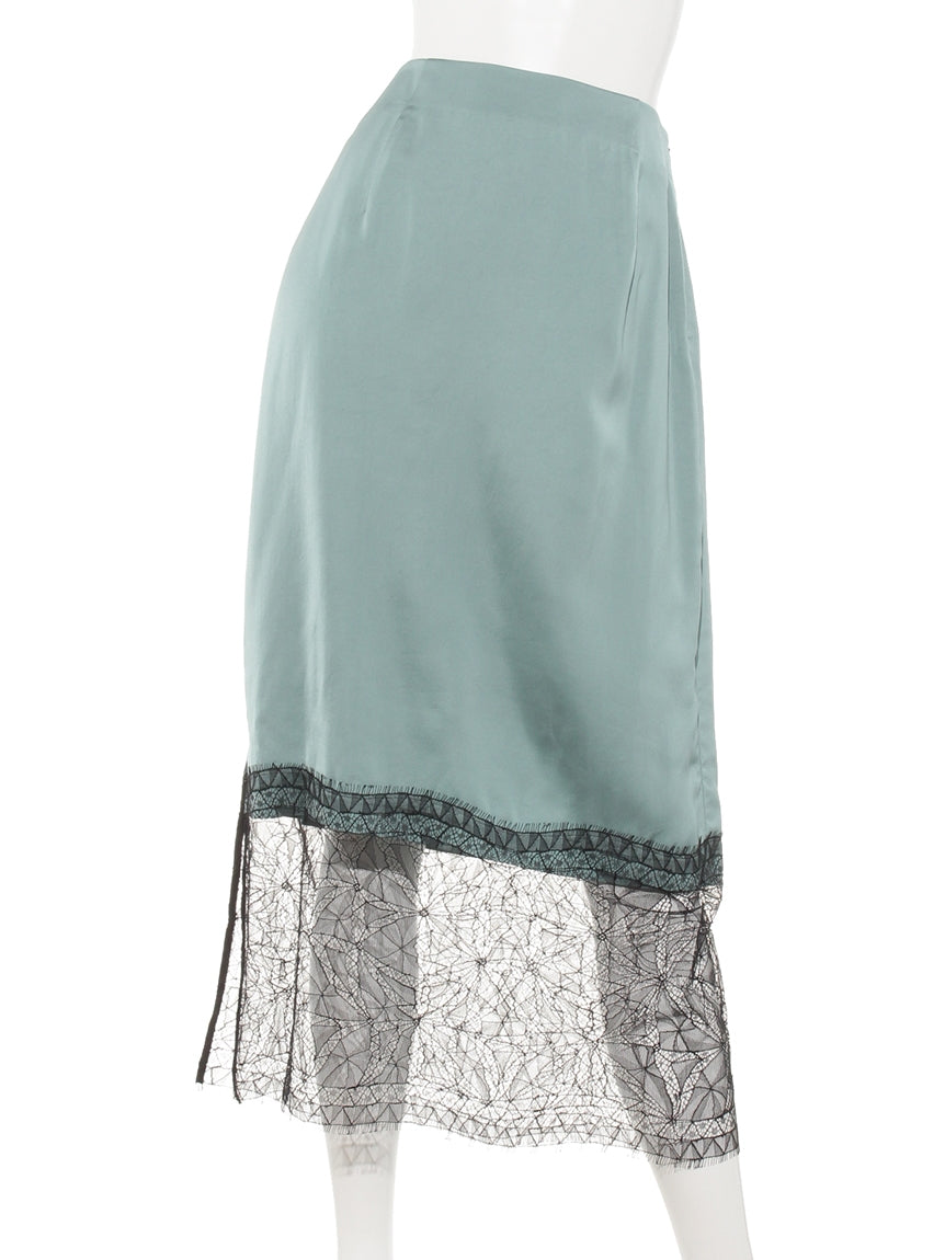 ロートレアモン LAUTREAMONT BRIGHTWASHABLETWISTSATINスカート （ライトブルー） ライトブルー