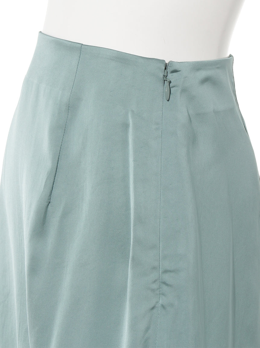 ロートレアモン LAUTREAMONT BRIGHTWASHABLETWISTSATINスカート （ライトブルー） ライトブルー