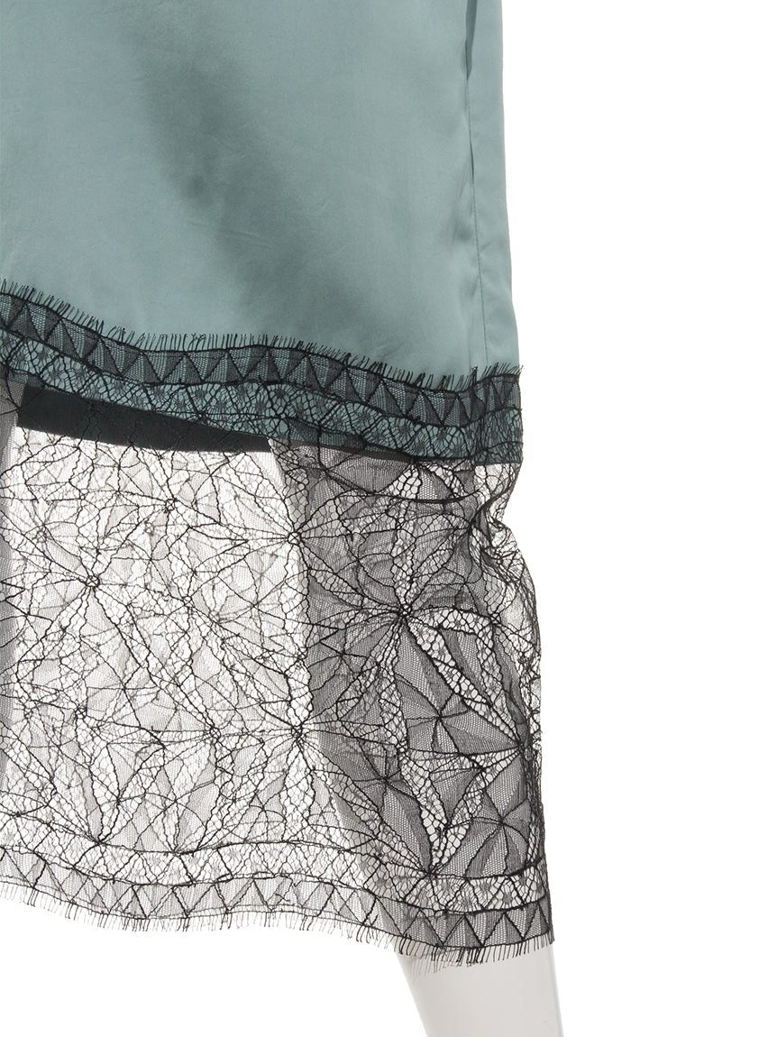 ロートレアモン LAUTREAMONT BRIGHTWASHABLETWISTSATINスカート （ライトブルー） ライトブルー