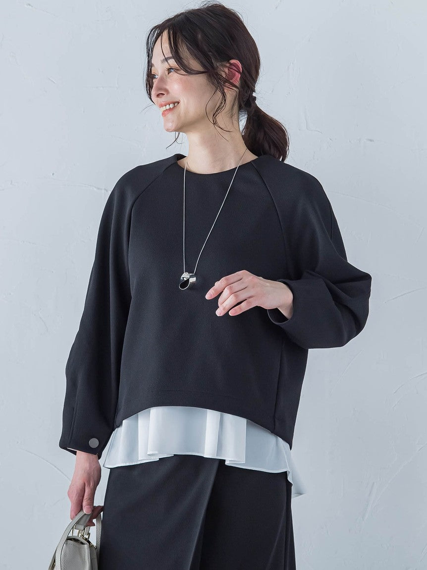 ロートレアモン LAUTREAMONT フォルムスリーブカットソー≪セットアップ対応/洗濯機で洗える≫ （ブラック） ブラック