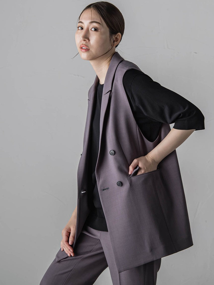 La Ef la.f… Dry Gaba Stretch Gilet ≪Hand Washable / Set Up Compatible≫