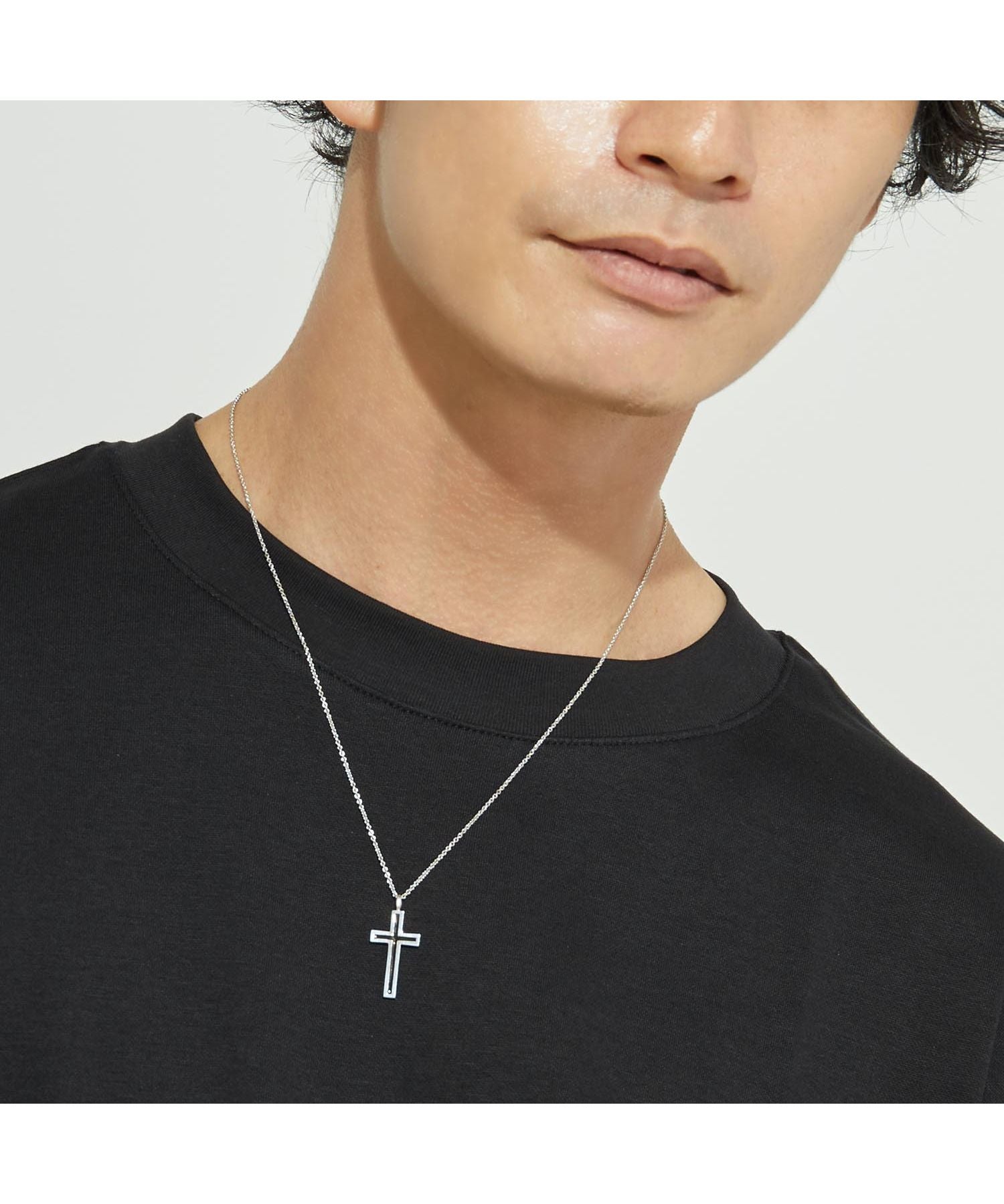 ララクリスティー LARA Christie ララクリスティー ネックレス メンズ レールクロス BLACK Label p3190ーb （シルバー） シルバー