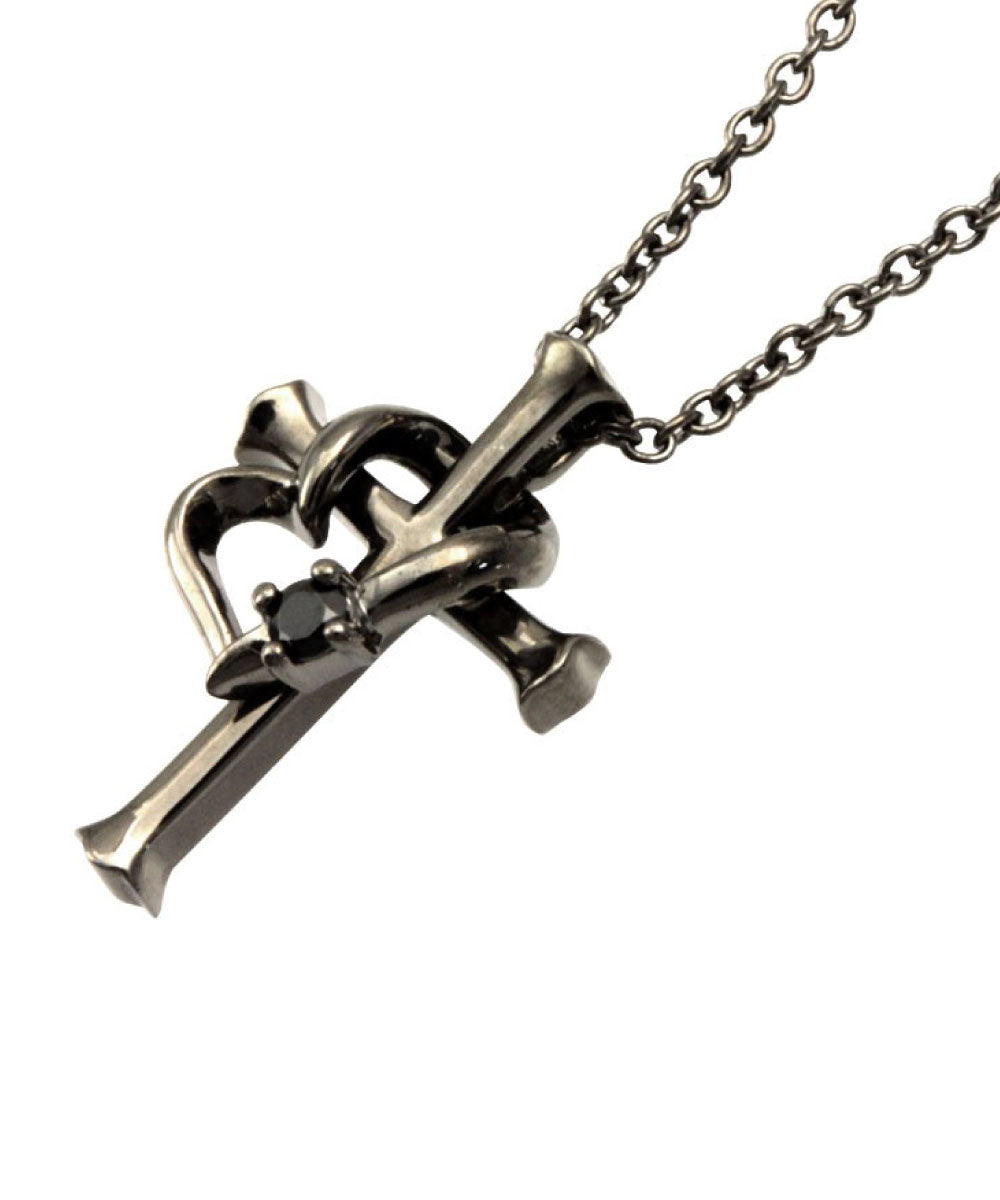 LARA Christie Necklace for Men Lovers Cross BLACK Label p5805-b