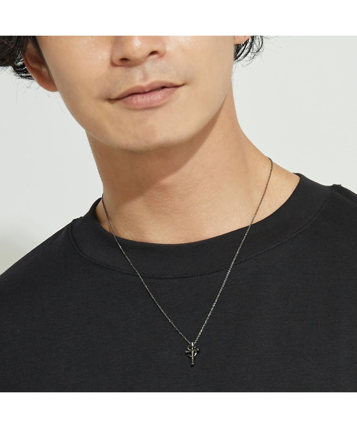 LARA Christie Necklace for Men Lovers Cross BLACK Label p5805-b