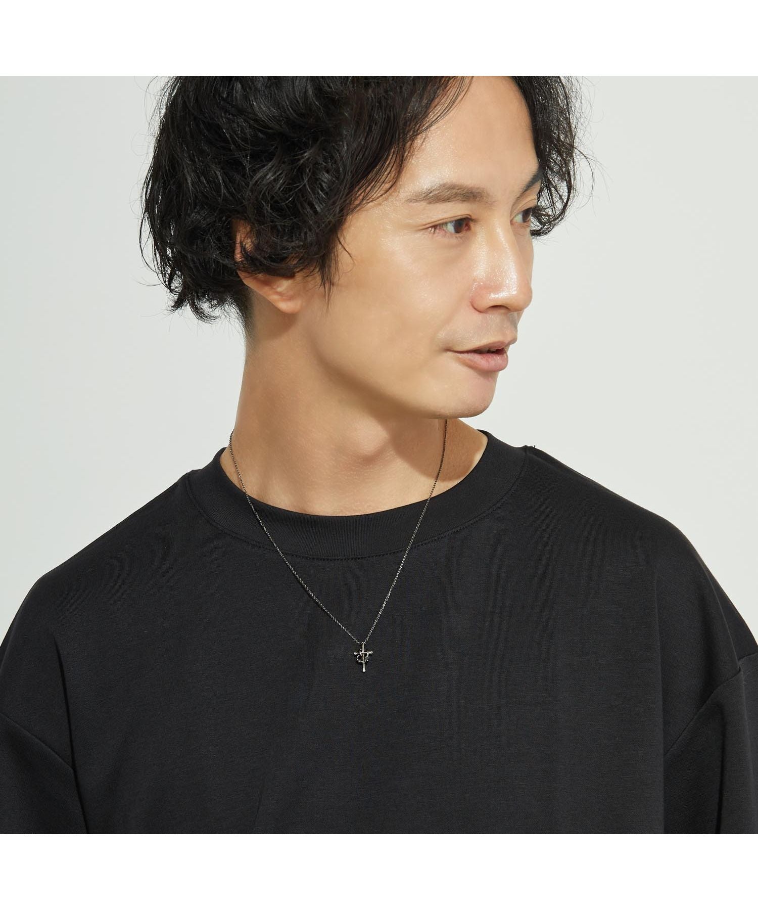 LARA Christie Necklace for Men Lovers Cross BLACK Label p5805-b