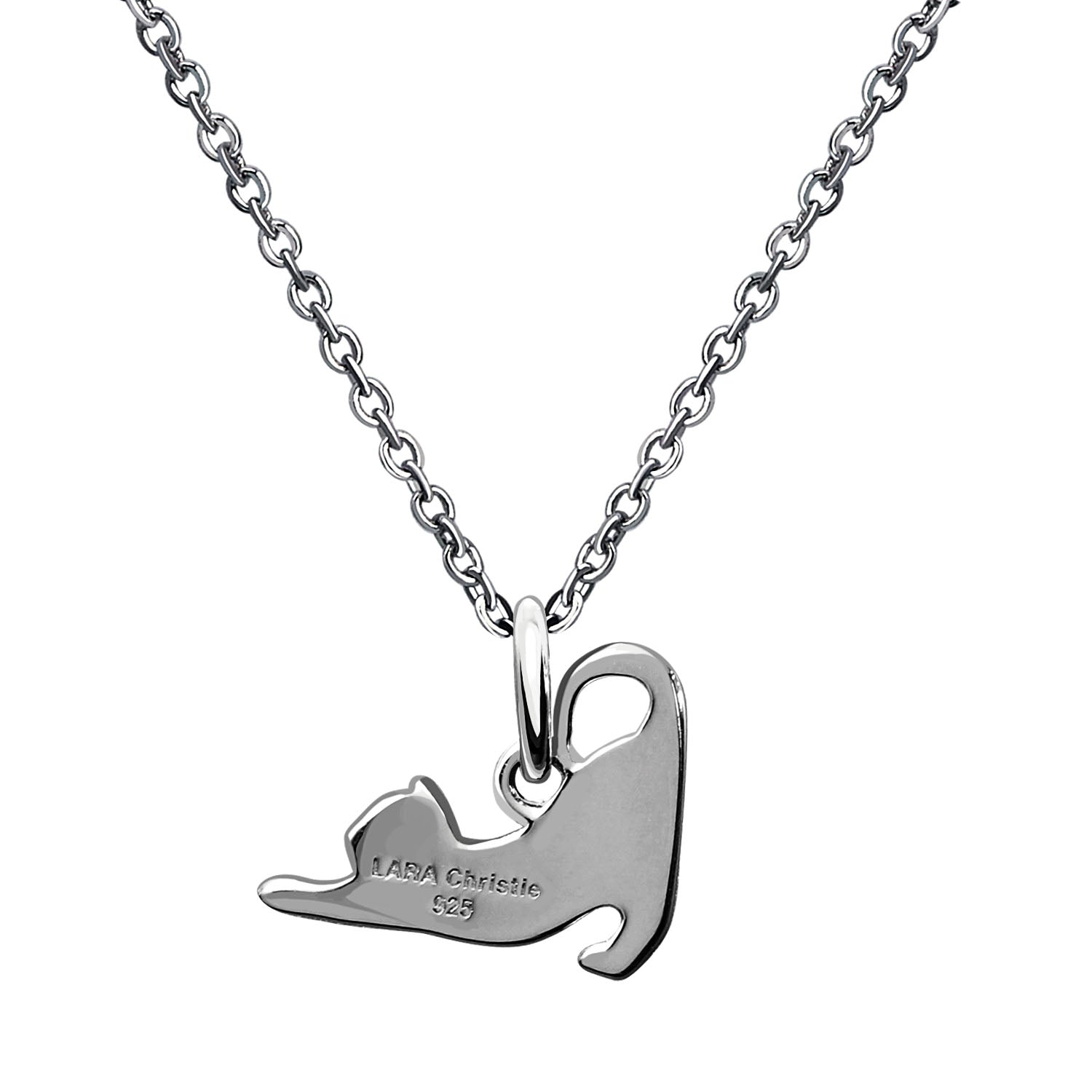 ララクリスティー LARA Christie ネックレス メンズ ねこ 猫 ネコ デザイン シルバー925 [ BLACK Label ] p14053-b （ブラック） ブラック