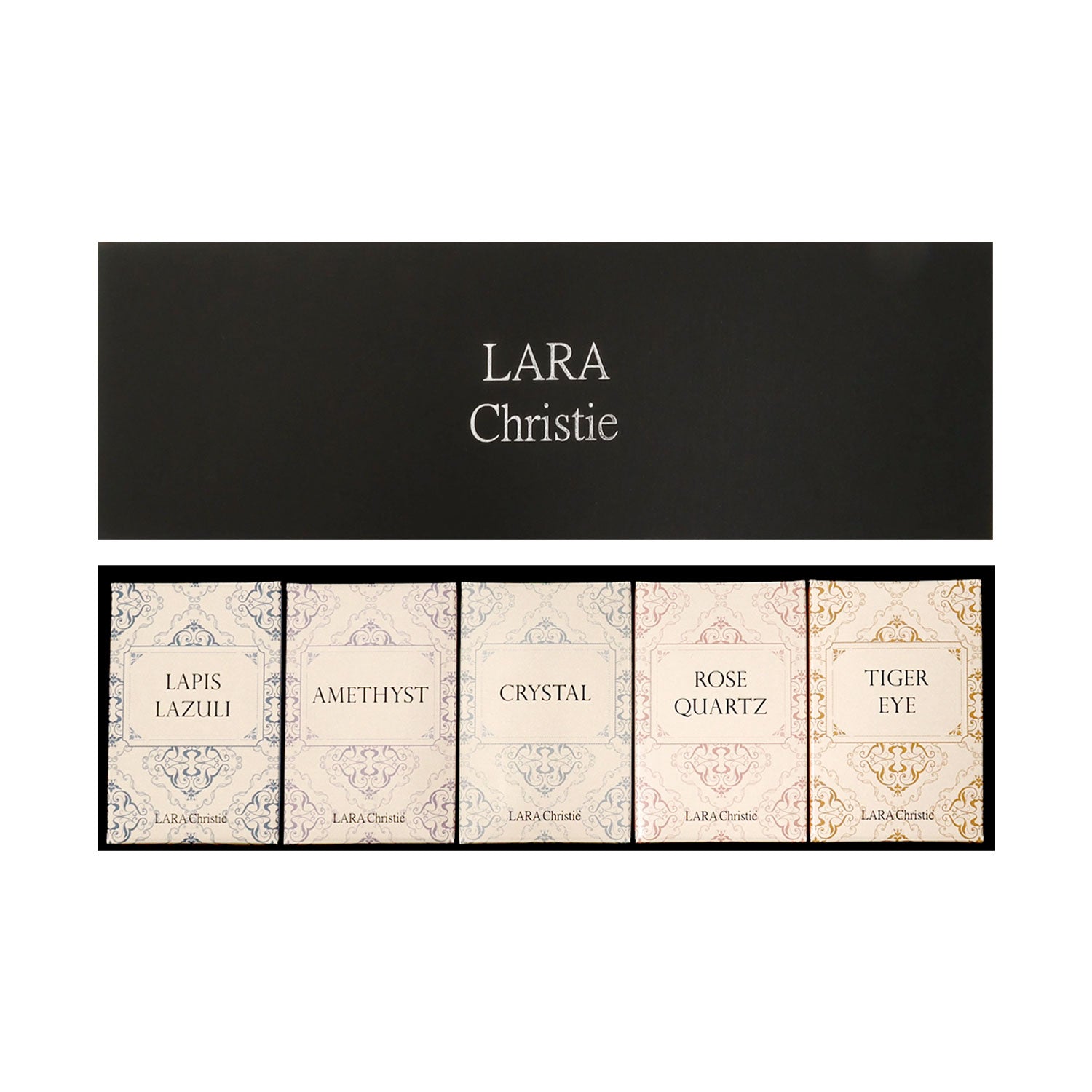ララクリスティー LARA Christie さざれ石 セット 5種 各50g ギフト さざれ パワーストーン 天然石 クリスタル 水晶 ローズクォーツ アメジスト タイガーアイ ラピスラズリ （プラチナ） 天然石セット