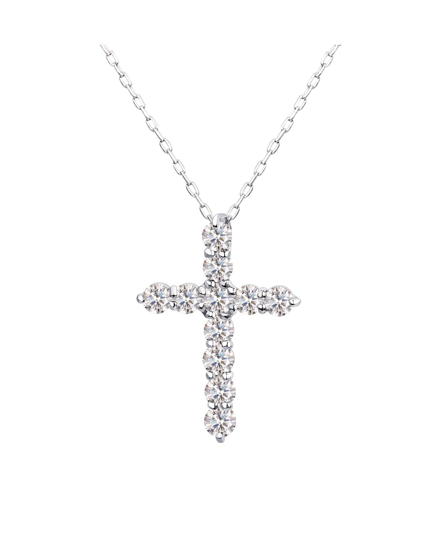 ララクリスティー LARA Christie ネックレス レディース ダイヤモンド ネックレス 0.5ct SIクラス相当 プラチナ PT900 K18 18金 クロス （プラチナ） プラチナ