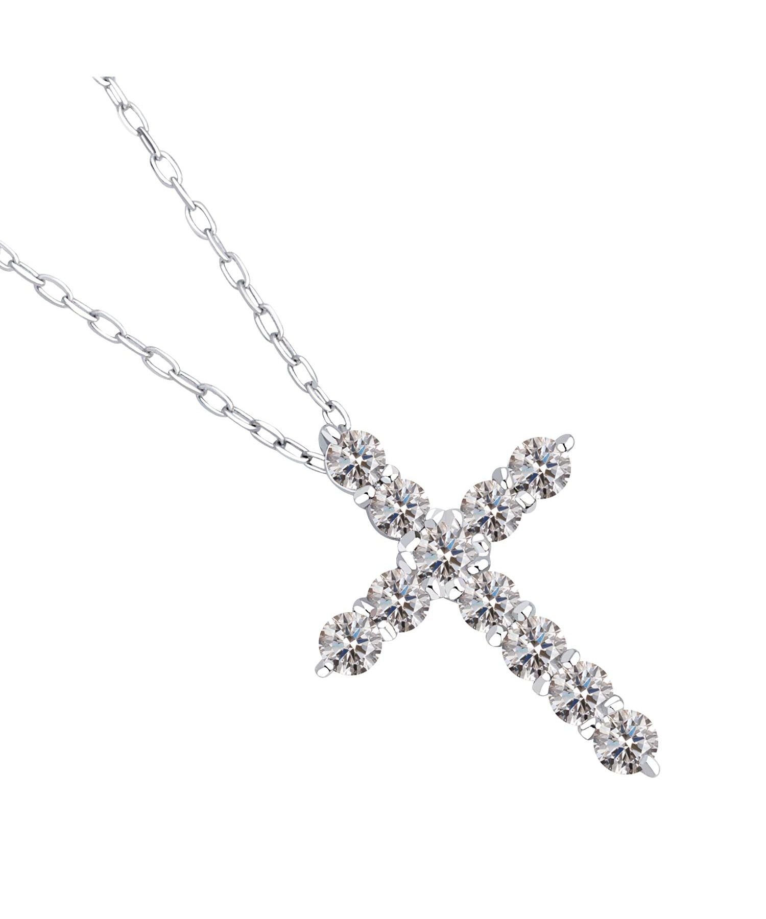 ララクリスティー LARA Christie ネックレス レディース ダイヤモンド ネックレス 0.5ct SIクラス相当 プラチナ PT900 K18 18金 クロス （プラチナ） プラチナ