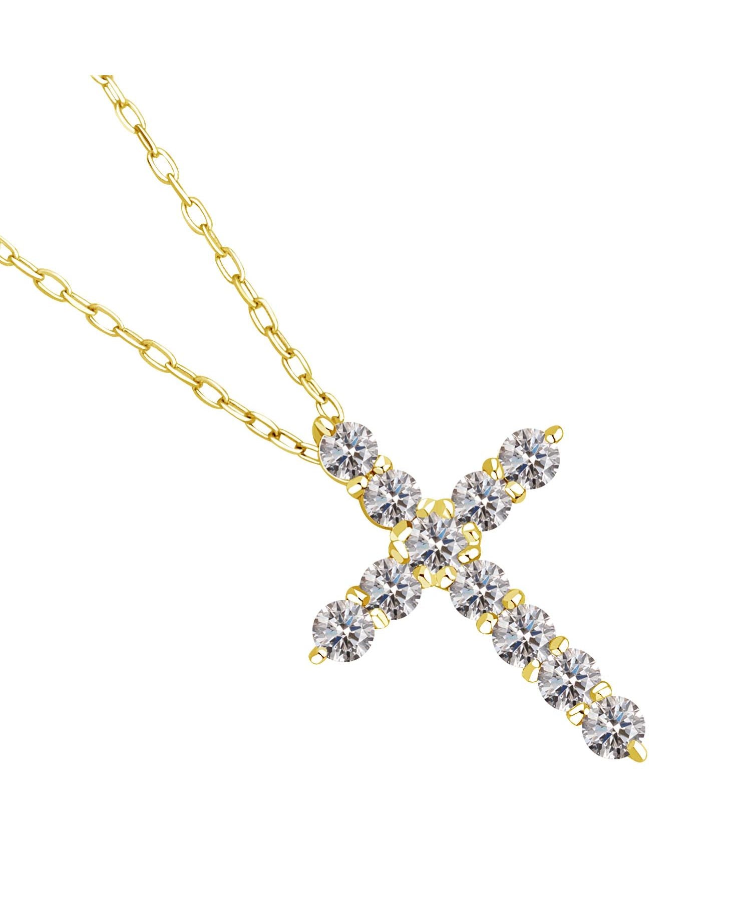 ララクリスティー LARA Christie ネックレス レディース ダイヤモンド ネックレス 0.5ct SIクラス相当 プラチナ PT900 K18 18金 クロス （プラチナ） プラチナ