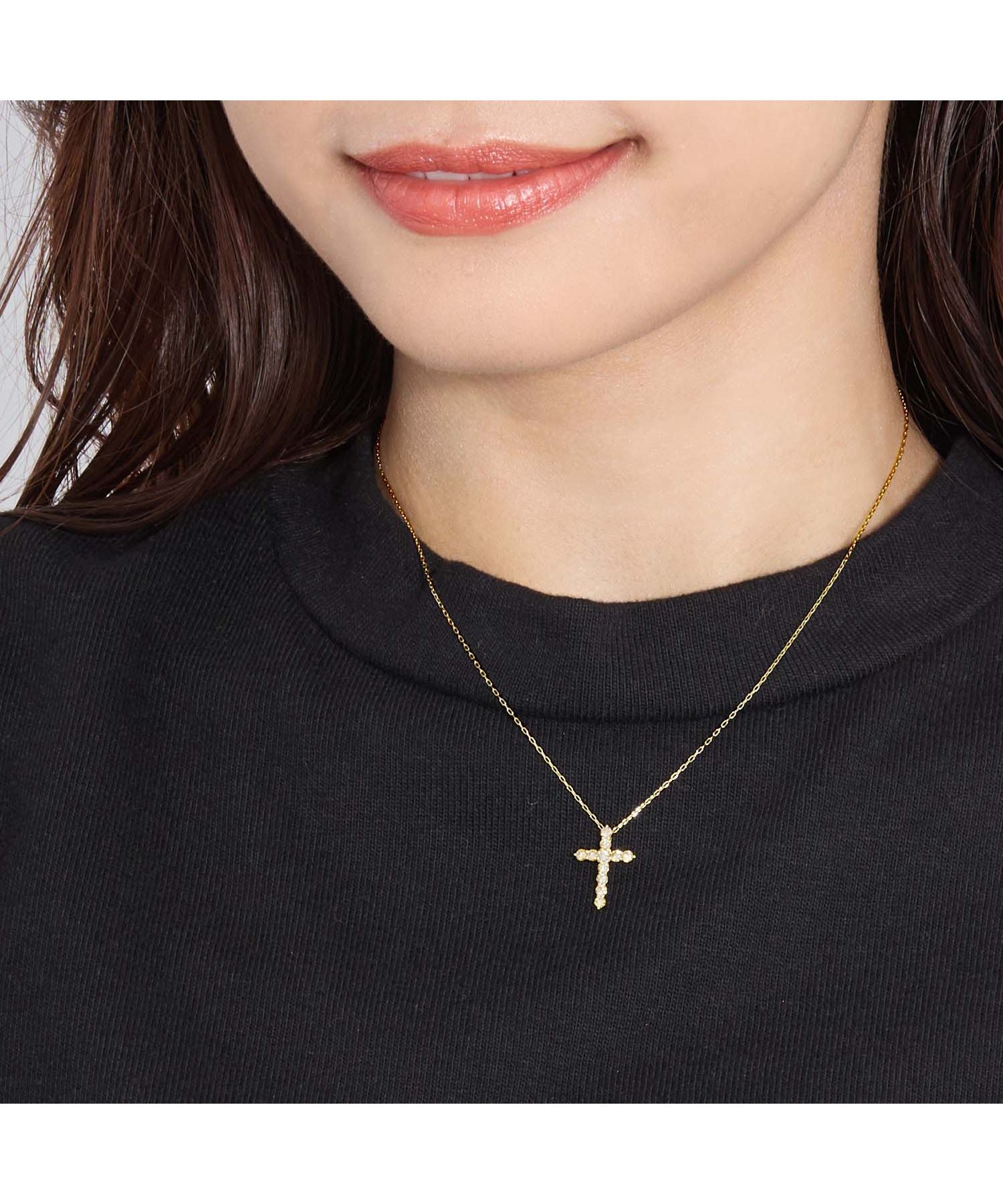 ララクリスティー LARA Christie ネックレス レディース ダイヤモンド ネックレス 0.5ct SIクラス相当 プラチナ PT900 K18 18金 クロス （プラチナ） プラチナ