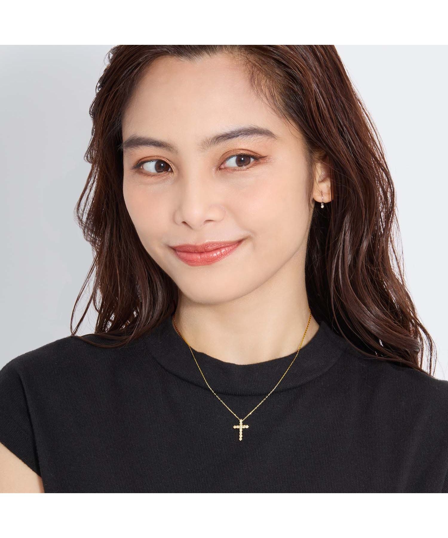 ララクリスティー LARA Christie ネックレス レディース ダイヤモンド ネックレス 0.5ct SIクラス相当 プラチナ PT900 K18 18金 クロス （プラチナ） プラチナ