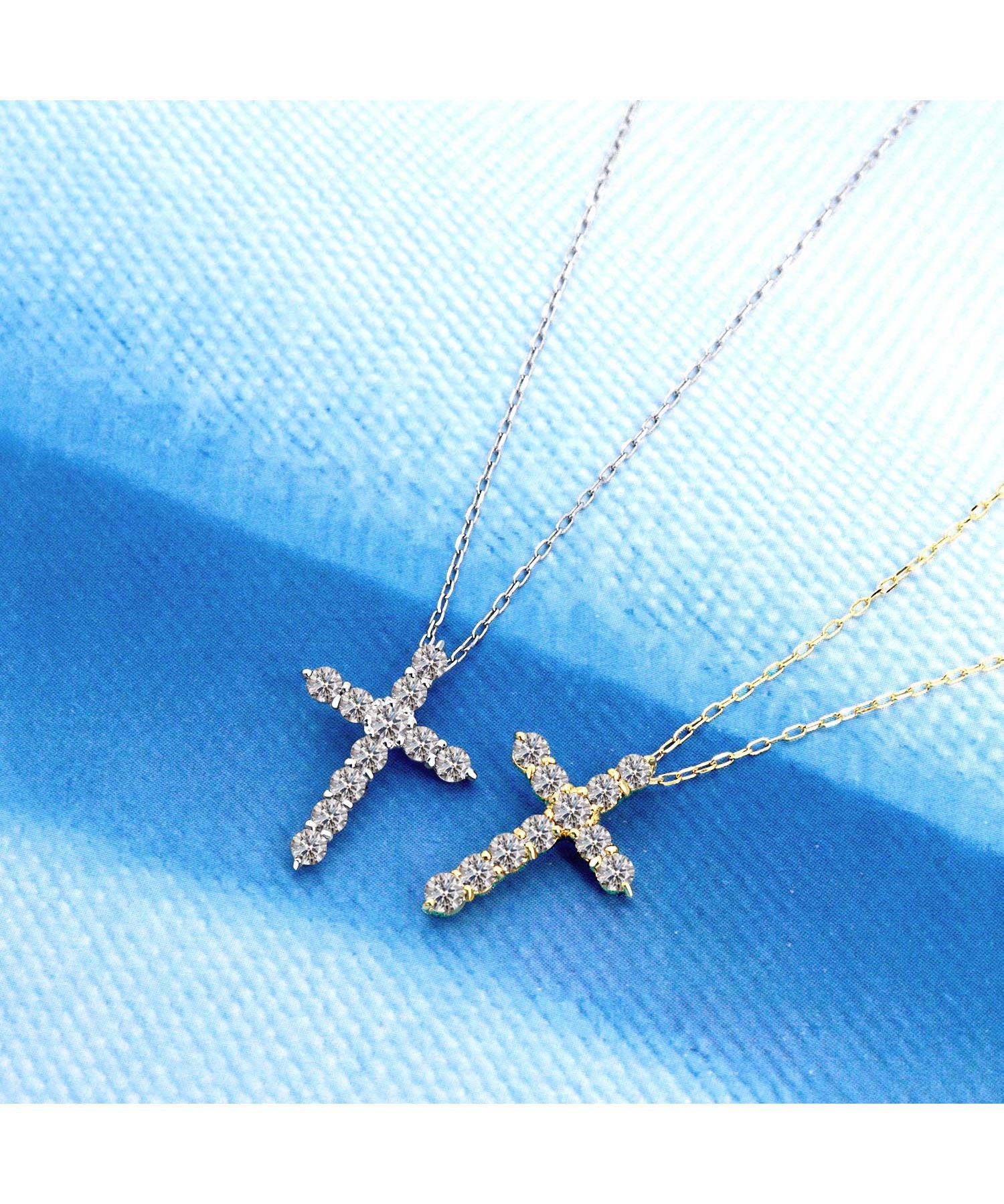 ララクリスティー LARA Christie ネックレス レディース ダイヤモンド ネックレス 0.5ct SIクラス相当 プラチナ PT900 K18 18金 クロス （プラチナ） プラチナ