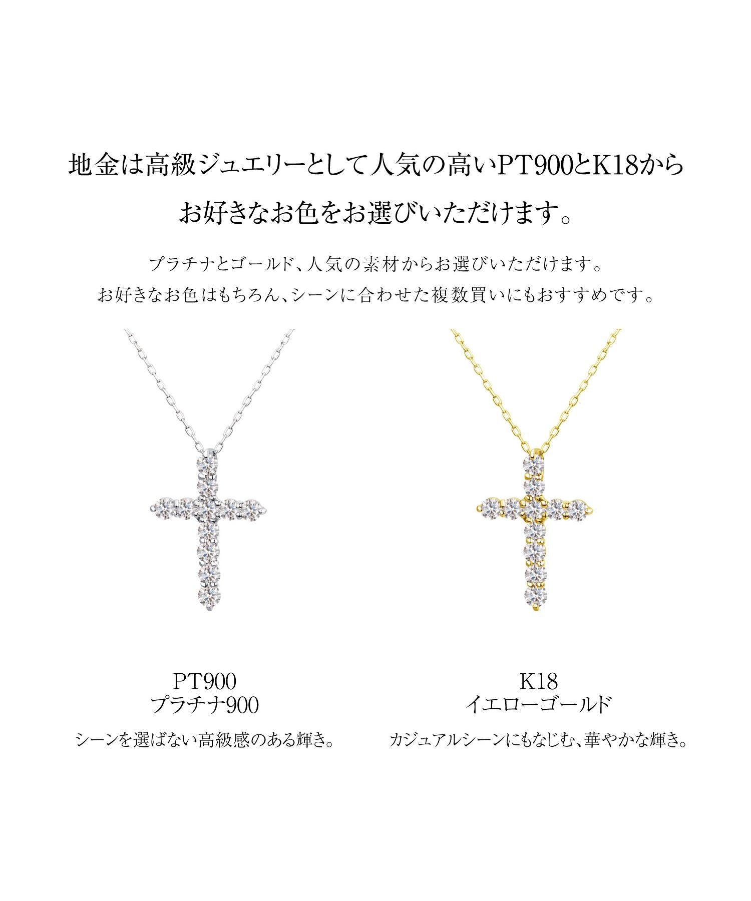 ララクリスティー LARA Christie ネックレス レディース ダイヤモンド ネックレス 0.5ct SIクラス相当 プラチナ PT900 K18 18金 クロス （プラチナ） プラチナ