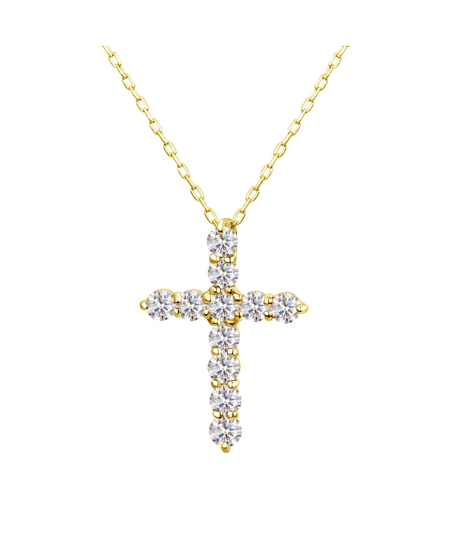 ララクリスティー LARA Christie ネックレス レディース ダイヤモンド ネックレス 0.5ct SIクラス相当 プラチナ PT900 K18 18金 クロス （ゴールド） ゴールド