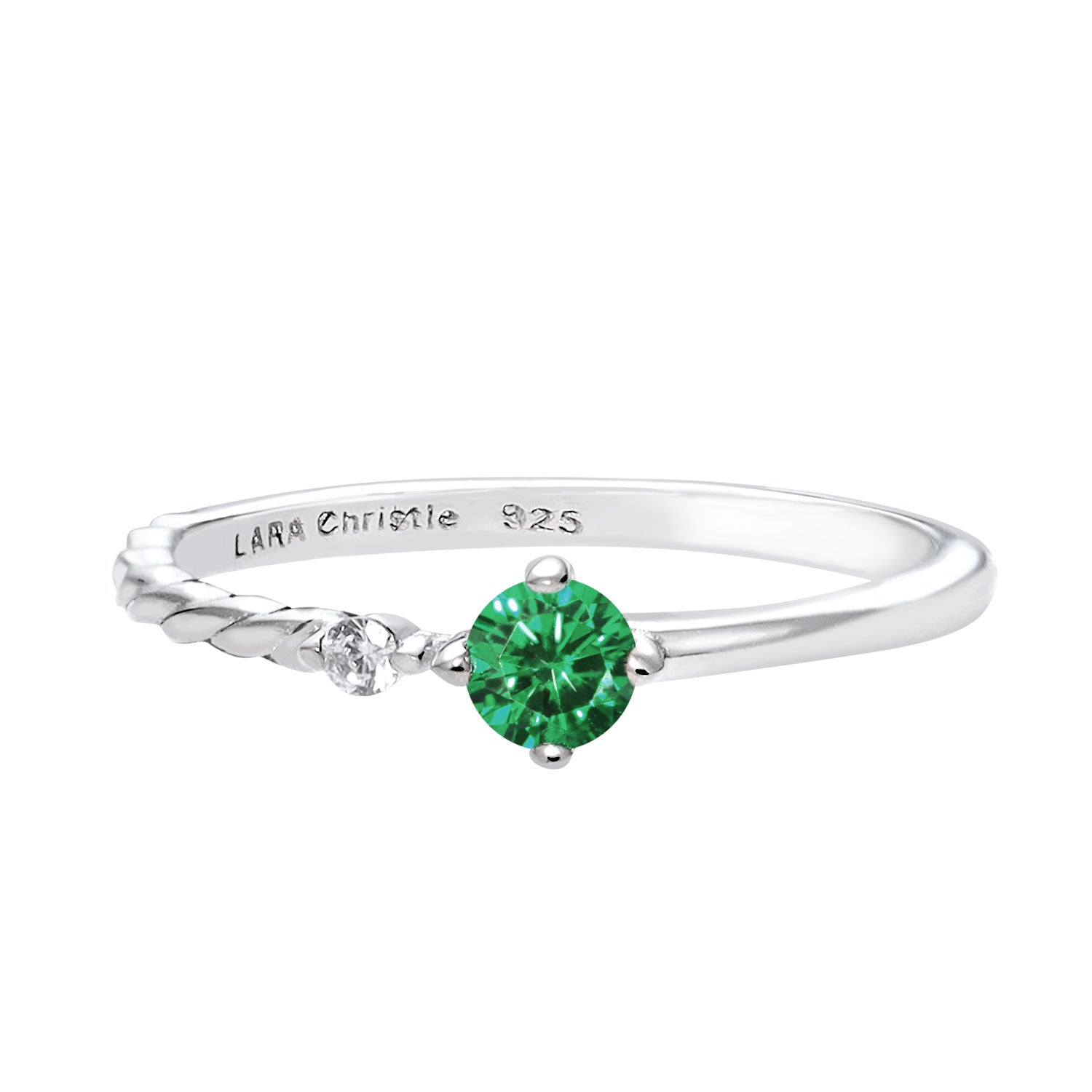 ララクリスティー LARA Christie ピンキーリング レディース シルバー925 シルバー カラー ジルコニア sv925  リング 指輪 （ジルコニア:緑（SV)） ジルコニア