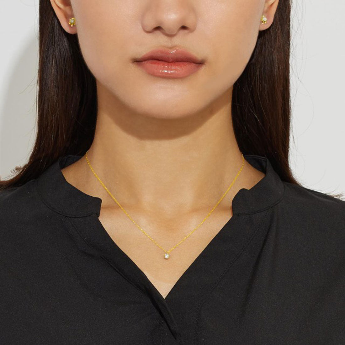 ララクリスティー LARA Christie ネックレス レディース 18金 プラチナ ダイヤモンド 0.2ct 一粒 PT900 ゴールド K18  lp51-0012 （イエローゴールド） イエローゴールド