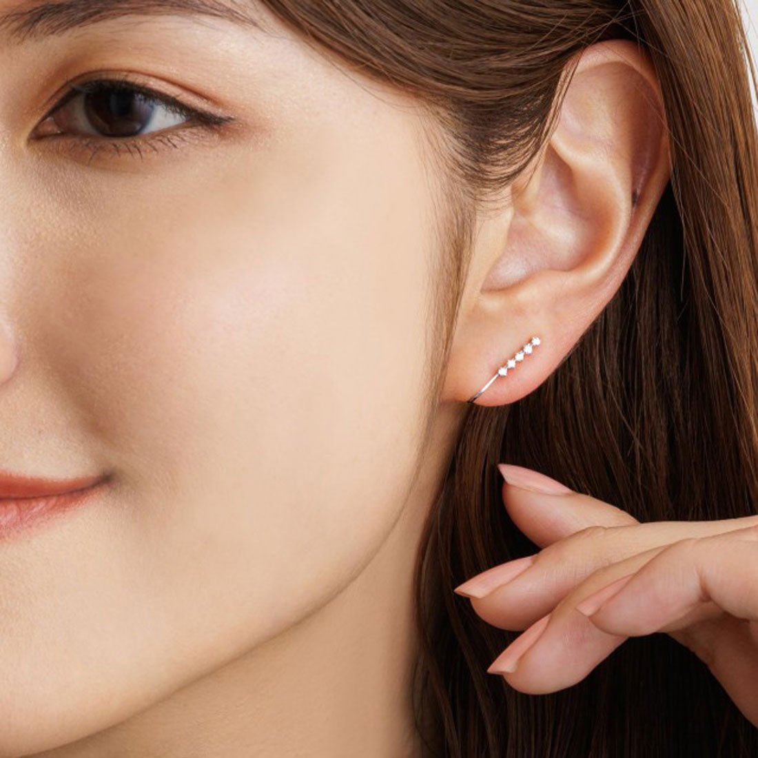 ララクリスティー LARA Christie イヤーカフ レディース 軟骨 18金 ダイヤ ダイヤモンド 計0.14ct シンプル プラチナ PT900 ゴールド K18  le56-0004 （プラチナ） プラチナ