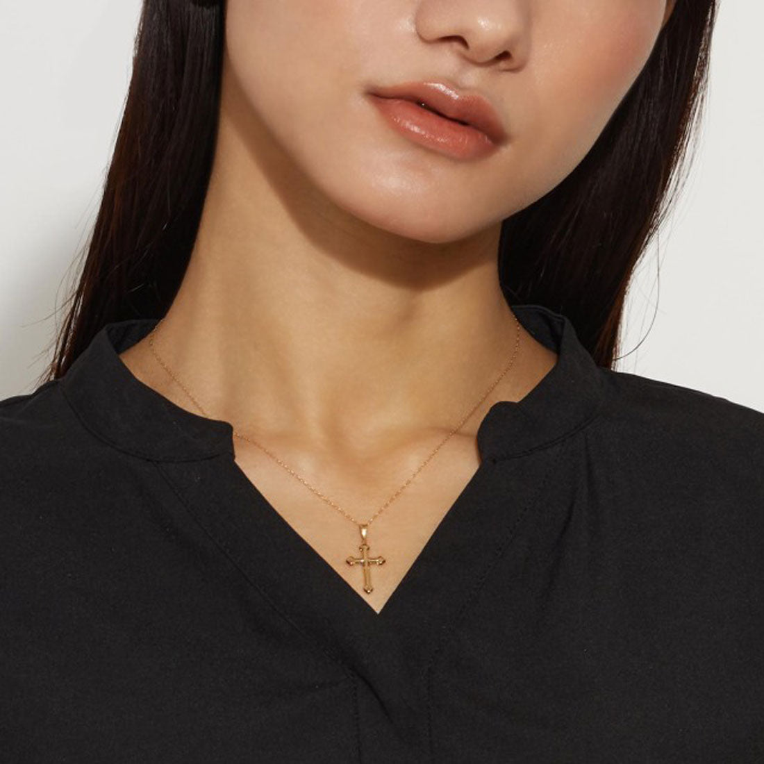ララクリスティー LARA Christie ネックレストップ ペンダントトップ クロス 十字架 レディース メンズ K18 18金 ゴールド プラチナ PT900 約0.45g  lp103-0001 （プラチナ） プラチナ