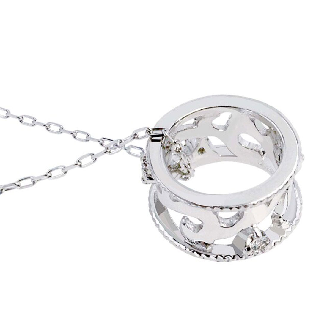 ララクリスティー LARA Christie ネックレス レディース 18金 プラチナ ダイヤモンド PT950 K18 ゴールド アラベスク  lp56-0002 （プラチナ） プラチナ