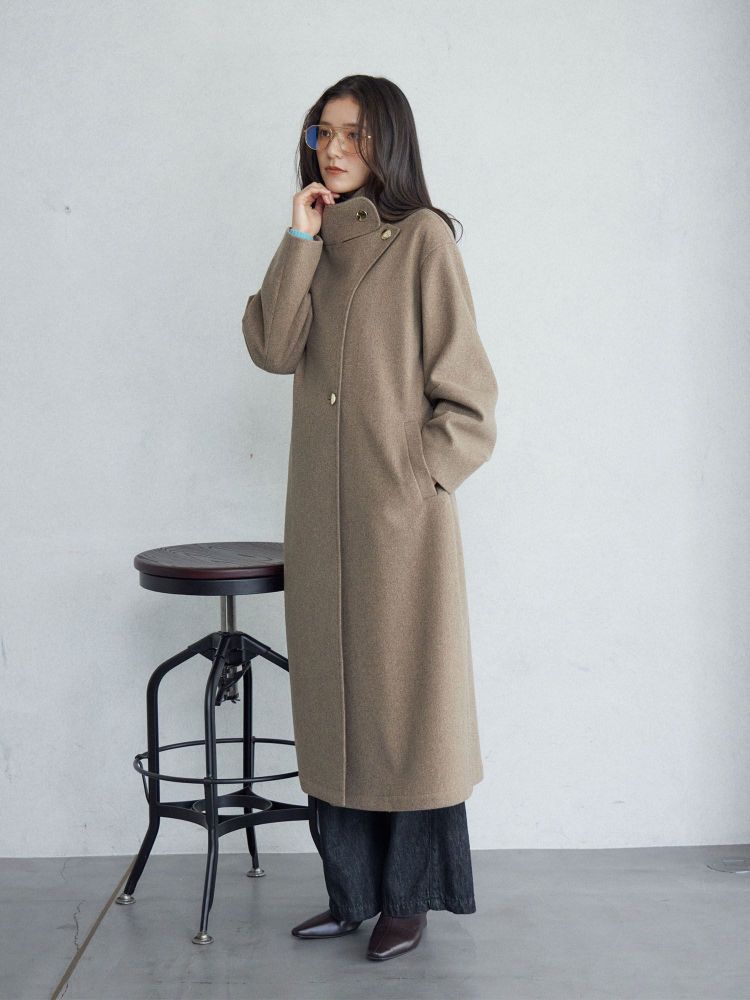 完売品 ラグナムーン ウールジャージスタンドカラーコート ラグナムーン LAGUNAMOON ウールジャージスタンドカラーコート