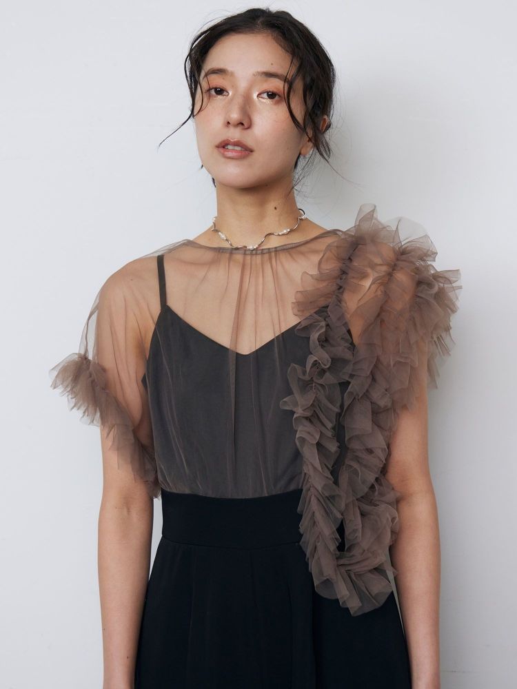 ラグナムーン LAGUNAMOON 【WEB限定】LADYチュールドッキングコンビネゾン （ボルドー） ボルドー