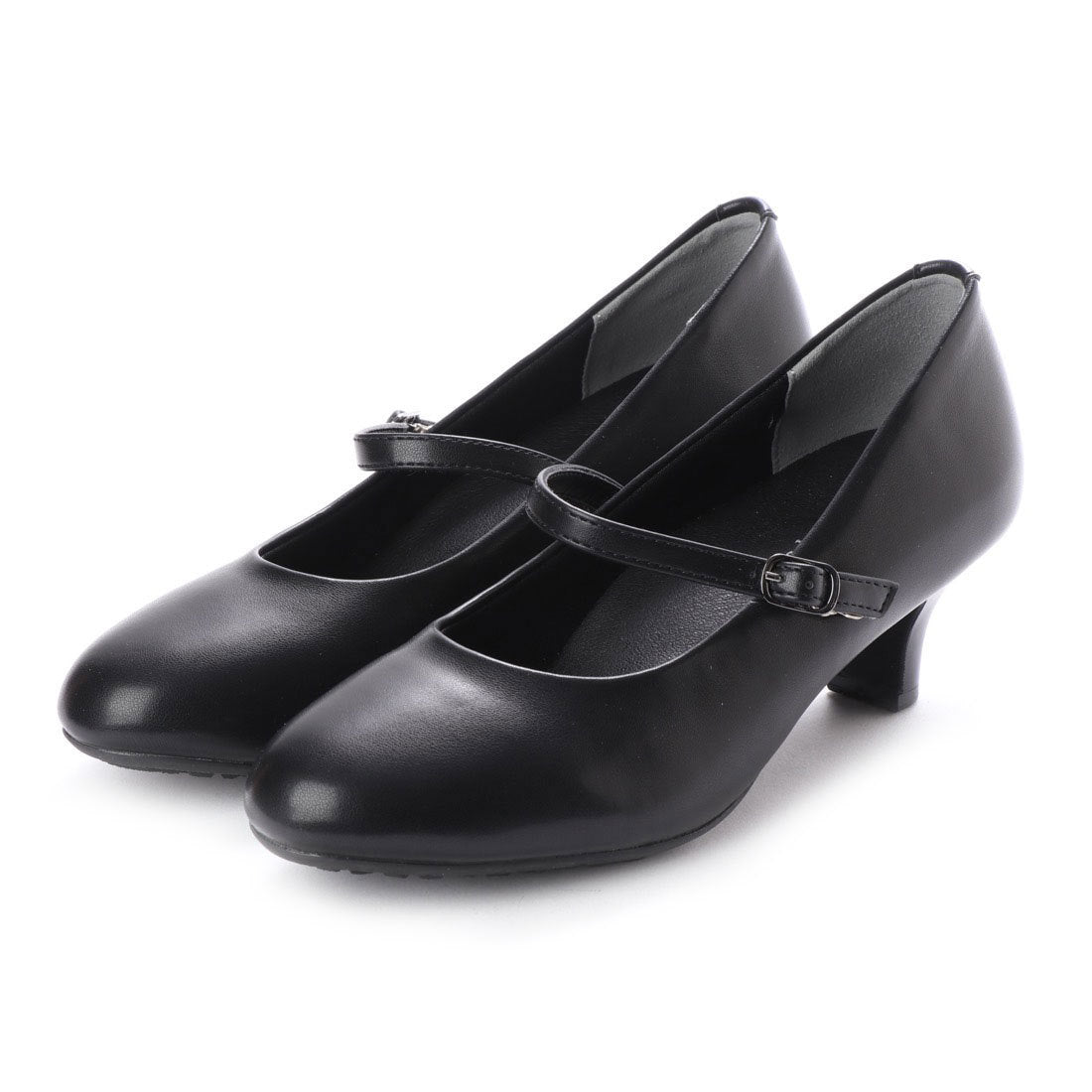 レディワーカー Lady worker ラウンドトゥ | 3E相当 | 約5cmヒールの黒パンプス BLK
