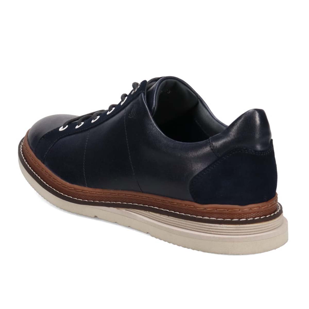 LANVIN en Bleu Lace-Up Combination Leather Sneakers 86553