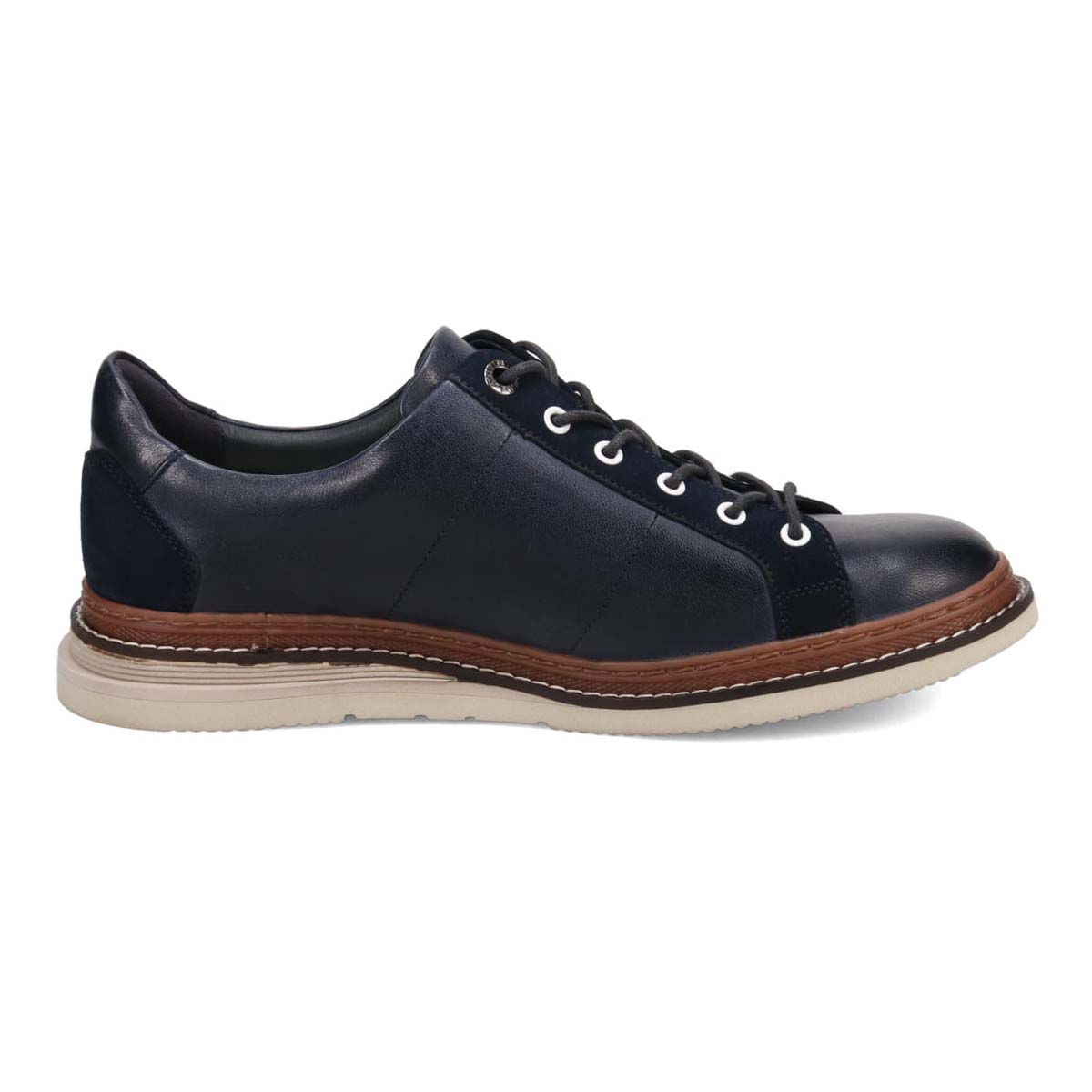 LANVIN en Bleu Lace-Up Combination Leather Sneakers 86553
