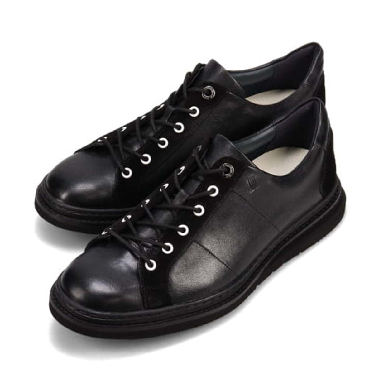 ランバン オン ブルー LANVIN en Bleu レースアップコンビネーションレザースニーカー 86553 （ブラック） ブラック
