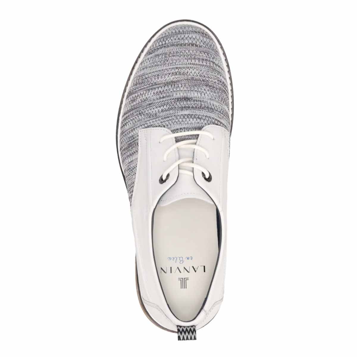 LANVIN en Bleu Knit Sneaker Combination Derby Shoes 86537