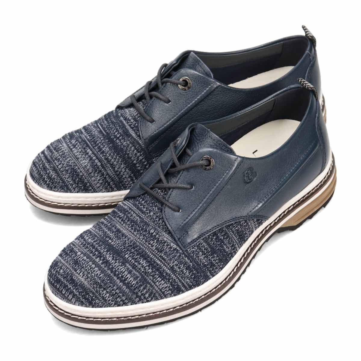LANVIN en Bleu Knit Sneaker Combination Derby Shoes 86537